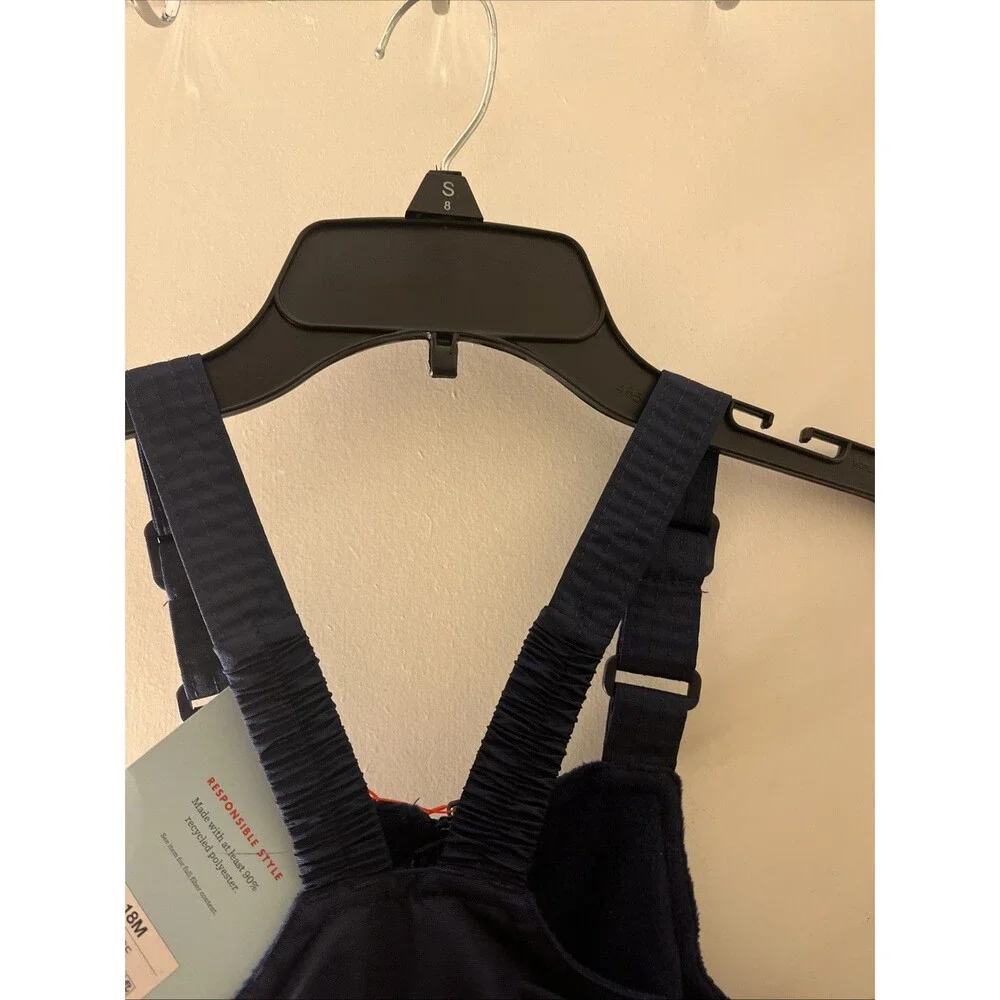 Cat & Jack Snow Unisex Baby Bib Snowsuit 1 Piece Size 18 Months Navy Blue